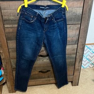 Mid-Rise Dark wash skinny jeans, size 6 Short